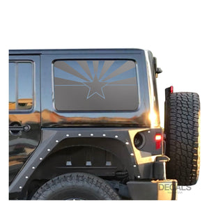 State of Arizona Decal for 2007 - 2023 Jeep Wrangler Hardtop Windows - Matte Black