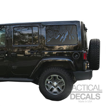 Load image into Gallery viewer, Topography Mountain Scene Decal for 2007 - 2023 Jeep Wrangler 4 Door only - Hardtop Windows - Matte Black
