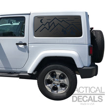 Load image into Gallery viewer, Minimalist Mountain Scene Decal for 2007-2025 Jeep Wrangler 2-Door - Matte Black
