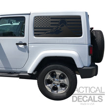 Load image into Gallery viewer, USA Flag Decal with Mountain Scene  for 2007-2025 Jeep Wrangler 2-Door - Matte Black

