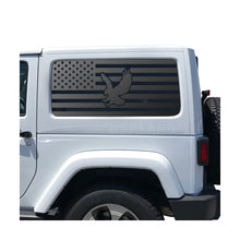 Load image into Gallery viewer, USA Flag Decal with Eagle for 2007-2025 Jeep Wrangler 2-Door - Matte Black
