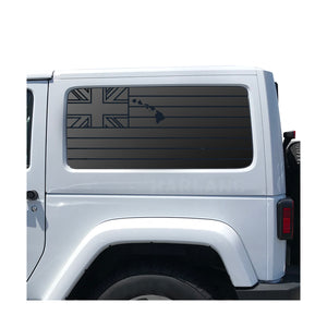 State of Hawaii Flag Decal with Islands for 2007-2025 Jeep Wrangler 2-Door - Matte Black