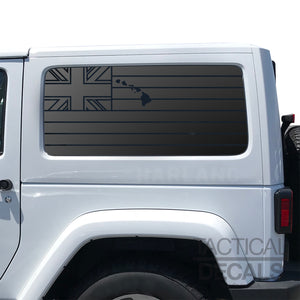 State of Hawaii Flag Decal with Islands for 2007-2025 Jeep Wrangler 2-Door - Matte Black