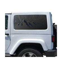 Load image into Gallery viewer, Topography Mountain Scene Decal for 2007-2025 Jeep Wrangler 2-Door - Matte Black
