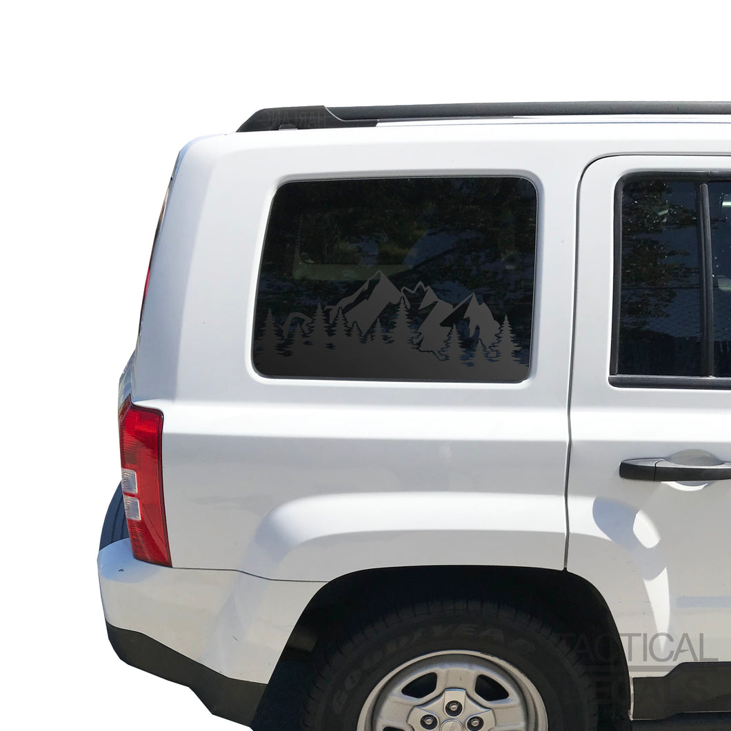 Mountain Scene Decal for 2011 - 2017 Jeep Patriot Windows - Matte Black