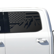 Load image into Gallery viewer, USA American Flag w/ Mountain Scene Decal for 2015- 2020 Ford F-150 Windows - Matte Black
