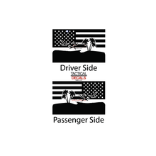 Load image into Gallery viewer, Beach Outdoor Scene w/ USA Flag Decal for 2015- 2020 Ford F-150 Windows - Matte Black
