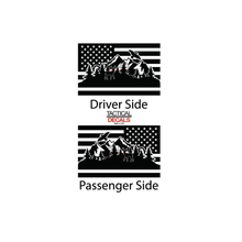 Load image into Gallery viewer, Wildlife Outdoor Scene w/ USA Flag Decal for 2015- 2020 Ford F-150 Windows - Matte Black
