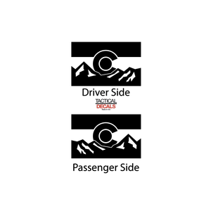 State of Colorado Flag w/ Mountain Scene Decal for 2015- 2020 Ford F-150 Windows - Matte Black