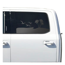 Load image into Gallery viewer, Beach Palm Tree Outdoor Scene Decal for 2015- 2020 Ford F-150 Windows - Matte Black
