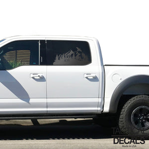 Wildlife Outdoor Scene Decal for 2015- 2020 Ford F-150 Windows - Matte Black