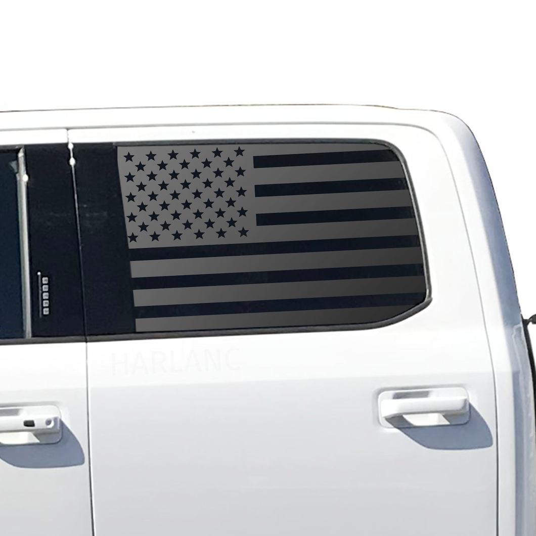 USA American Flag Decal for 2015- 2020 Ford F-150 Windows - Matte Black