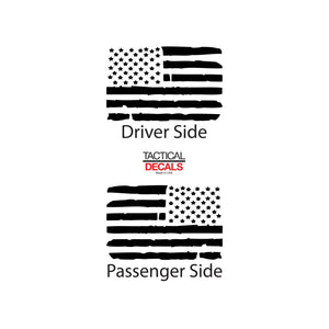 Distressed Flag Decal for 2015- 2020 Ford F-150 Windows - Matte Black