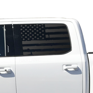 Distressed Flag Decal for 2015- 2020 Ford F-150 Windows - Matte Black