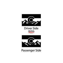 Load image into Gallery viewer, State of Colorado Flag with Mountains Decals - Fits 2022-2024 Kia Telluride Back Side Window - Matte Black
