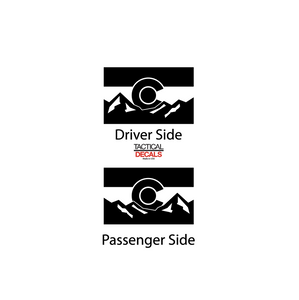 State of Colorado Flag with Mountains Decals - Fits 2022-2024 Kia Telluride Back Side Window - Matte Black