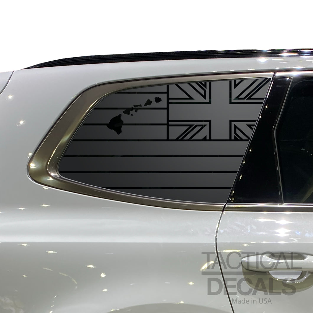 State of Hawaii Flag Decals - Fits 2020 - 2025 Kia Telluride Back Side Window - Matte Black