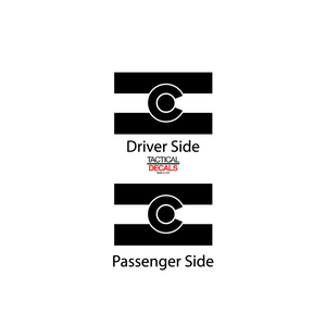 State of Colorado Flag Decals - Fits 2022-2024 Kia Telluride Back Side Window - Matte Black