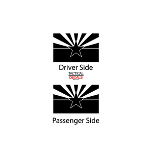 State of Arizona Flag Decals - Fits 2022-2024 Kia Telluride Back Side Window - Matte Black