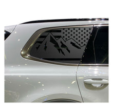 Load image into Gallery viewer, USA Flag w/Mountains Decals - Fits 2022-2024 Kia Telluride Back Side Window - Matte Black
