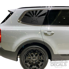 Load image into Gallery viewer, State of Arizona Flag Decals - Fits 2022-2024 Kia Telluride Back Side Window - Matte Black
