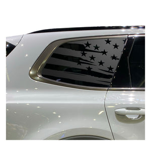Distressed USA Flag Decals - Fits 2022-2024 Kia Telluride Back Side Window - Matte Black
