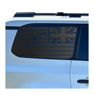 State of Hawaii Flag Decal for 2024-2025 Toyota Land Cruiser 3rd Windows - Matte Black