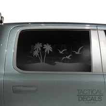 Load image into Gallery viewer, Beach Scene Decal for 2019-2025 Ram 1500 Rebel Rear Door Windows - Matte Black

