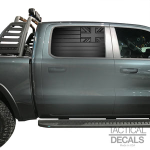 State of Hawaii Decal for 2019-2024 Ram 1500 Rebel Rear Door Windows - Matte Black