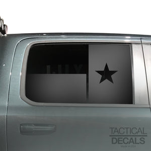 State of Texas Decal for 2019-2024 Ram 1500 Rebel Rear Door Windows - Matte Black