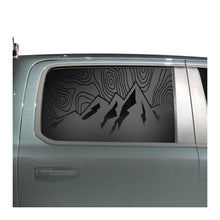 Load image into Gallery viewer, Topography Mountain Scene Decal for 2019-2025 Ram 1500 Rebel Rear Door Windows - Matte Black
