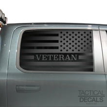 Load image into Gallery viewer, Veteran - USA Flag Decal for 2019-2024 Ram 1500 Rebel Rear Door Windows - Matte Black
