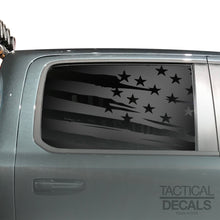 Load image into Gallery viewer, Distressed USA Flag Decal for 2019-2025 Ram 1500 Rebel Rear Door Windows - Matte Black

