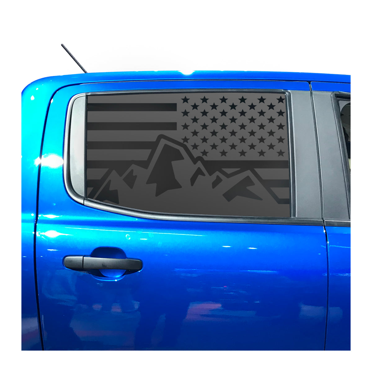 USA Flag with Mountain Scene Decal for 2019 - 2023 Ford Ranger Rear do ...