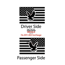 Load image into Gallery viewer, USA Flag with Eagle Decal for 2019 - 2023 Ford Ranger Rear Door Windows - Matte Black
