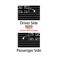 Load image into Gallery viewer, State of Hawaii Flag Decal for 2019 - 2023 Ford Ranger Rear Door Windows - Matte Black
