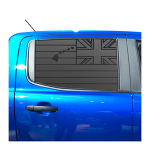State of Hawaii Flag Decal for 2019 - 2023 Ford Ranger Rear Door Windows - Matte Black