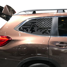 Load image into Gallery viewer, USA Flag with Mountain Scene Decal for 2019 - 2020 Subaru Ascent 3rd Windows - Matte Black
