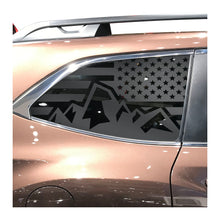 Load image into Gallery viewer, USA Flag with Mountain Scene Decal for 2019 - 2020 Subaru Ascent 3rd Windows - Matte Black
