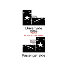 Load image into Gallery viewer, Distressed State of Texas Flag Decal for 2019-2025 Chevy Silverado Rear Window - Matte Black
