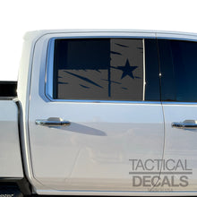 Load image into Gallery viewer, Distressed State of Texas Flag Decal for 2019-2025 Chevy Silverado Rear Window - Matte Black
