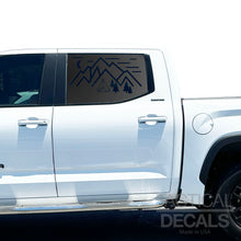 Load image into Gallery viewer, Mountain Scene Decal for 2022 - 2025 Toyota Tundra Crew Max Rear Door Windows - Matte Black
