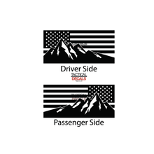 Load image into Gallery viewer, USA Flag w/Mountain Scene II Decal for 1996-2002 Toyota 4Runner 3rd Windows - Matte Black
