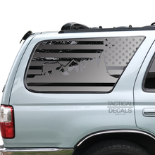 Load image into Gallery viewer, USA Flag w/Bear Mountain Scene Decal for 1996-2002 Toyota 4Runner 3rd Windows - Matte Black
