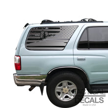 Load image into Gallery viewer, USA Flag w/Beach Ocean Scene Decal for 1996-2002 Toyota 4Runner 3rd Windows - Matte Black
