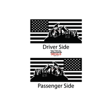 Load image into Gallery viewer, USA Flag w/Wildlife Mountain Scene II Decal for 1996-2002 Toyota 4Runner 3rd Windows - Matte Black

