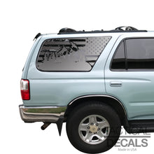 Load image into Gallery viewer, USA Flag w/Wildlife Mountain Scene II Decal for 1996-2002 Toyota 4Runner 3rd Windows - Matte Black
