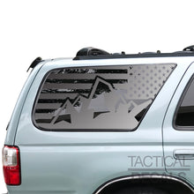 Load image into Gallery viewer, USA Flag with Mountain Scene Decal for 1996-2002 Toyota 4Runner 3rd Windows - Matte Black
