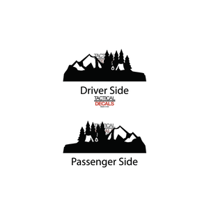 Camping Outdoor Scene Decal for 1996-2002 Toyota 4Runner 3rd Windows - Matte Black