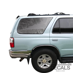 Topography Map Decal for 1996-2002 Toyota 4Runner 3rd Windows - Matte Black